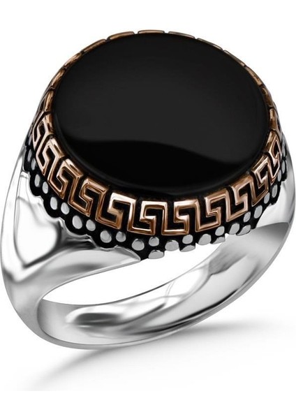 Siyah Oniks Taşlı Gümüş Erkek Yüzük modelleri