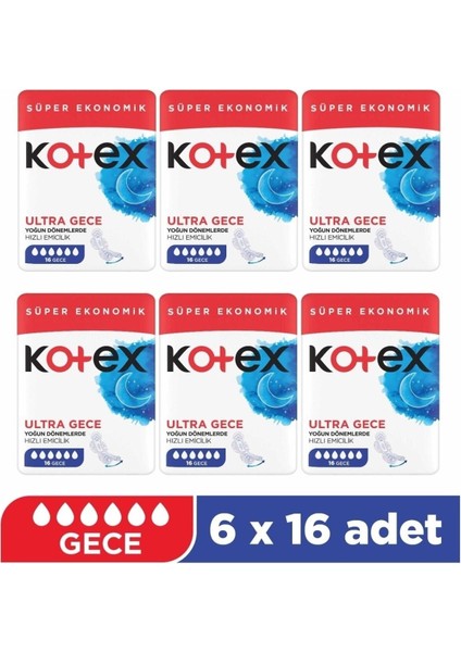 Ultra Quadro Süper Eko Gece 16 Lı x 6 Adet