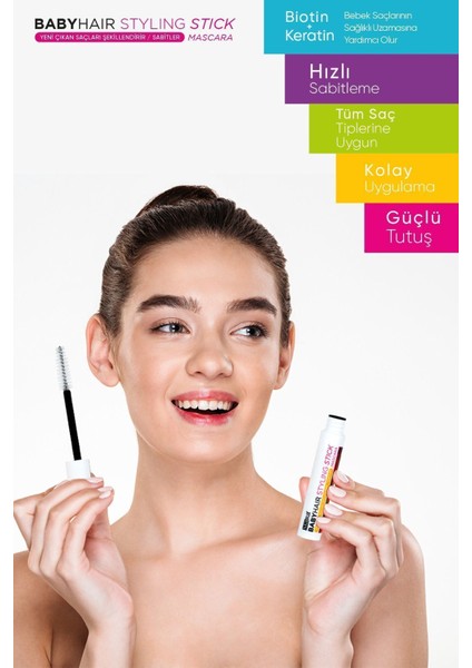 Babyhair Saç Şekillendirici Stick 7 ml Biotin Keratin Güçlü ve Hızlı Sabitleme Tüm Saç Tipleri indirimleri