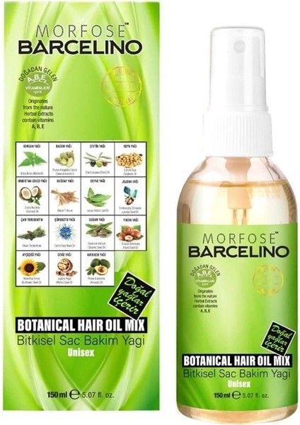 Barcelino Saç Bakım Yağı 150 ml Tüm Saç Tipleri için Doğal Yağ Karışımı (Isırgan, Badem, Zeytin, Hindistan Cevizi) fırsatları