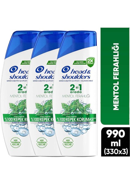 Mentol Ferahlığı 2in1 Şampuan 330 ml x 3