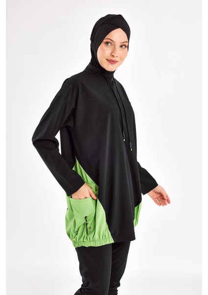 Su Tutmayan Sporcu Likra Paraşüt Kumaş Uzun Kol Kadın Tesettür Mayo 251204 fırsatları