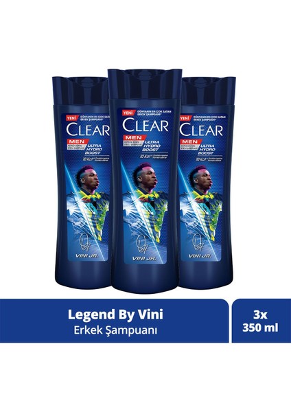 Men Vinícius Júnior Kokusuz Şampuan Seti 3x350 ml Sürdürülebilir Pamuk Karışımı Malzeme