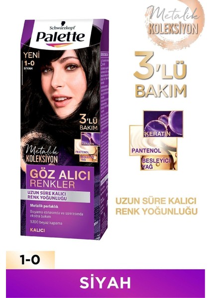 Göz Alıcı Renkler Saç Boyası No: 1.0 Siyah