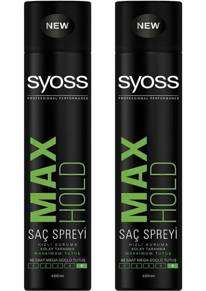 Maksimum Tutuş Sprey 400 ml - 2 Adet - Güçlü Şekillendirme