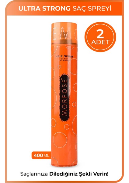 Ultra Strong Saç Spreyi 400 ml 2 Adet - Güçlü Tutuş
