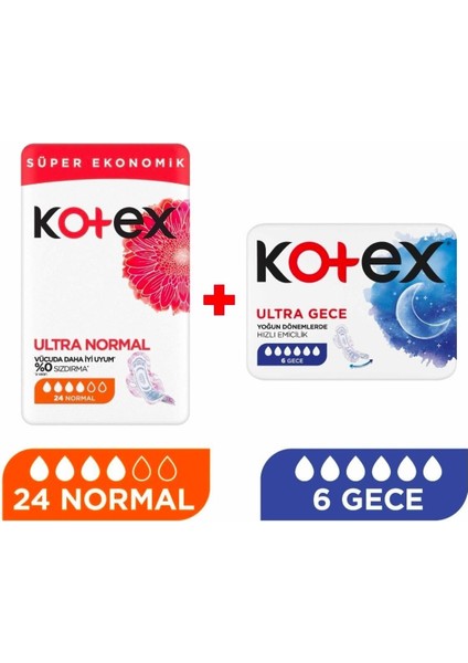 Ultra Quadro Normal Ped 24'lü + Gece 6'lı