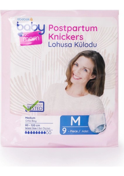 Emici Külot Orta Medium 9 Adet, Lohusa Emici Külot Doğum Sonrası Konforlu Hijyenik ve Sızdırmaz