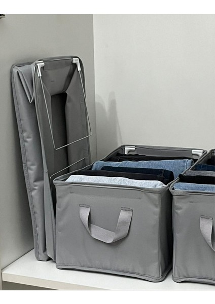 1 Adet Çelik Dolap Içi Düzenleyici 45 x 25 x 20 Raf Düzenleyici Saklama Katlanabilir Kıyafet Organizeri