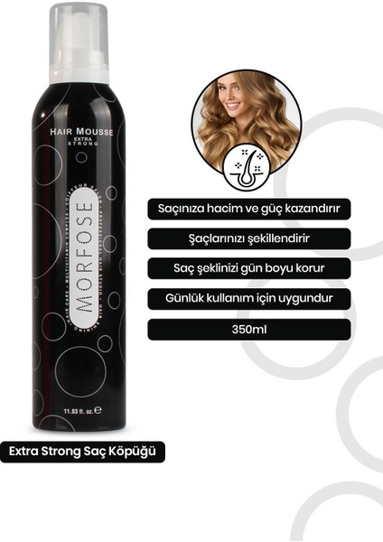 Extra Strong Saç Köpüğü 350 Ml Ekstra Güçlü Hacim ve Şekil Koruma, Multivitamin Kompleksi, Profesyonel Kullanım İçin fiyatları