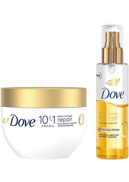 10'u 1 Arada Saç Bakım Maskesi Bond Intense Repair 265 ml + Çift Fazlı Saç Serumu 80 ml modelleri