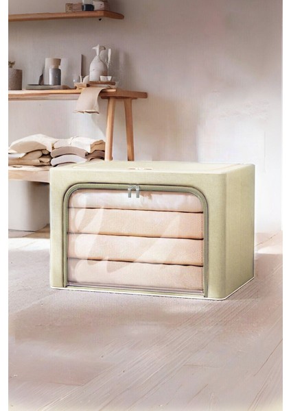 3 Adet Çelik Çerçeveli Dolap Içi Düzenleyici 48x38x28 Raf Saklama Organizer Imperteks Pencereli