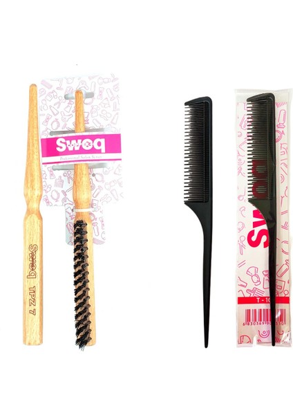 Saç Bakım Seti Kokusuz Pamuk Karışımı Malzemeden Üretilmiş 1 Adet Fırça ve Tarak