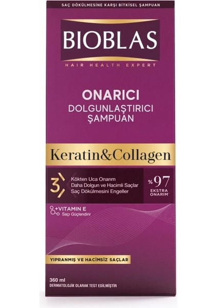 Collagen + Keratin Çok İnce ve Hacimsiz Saçlar Hacim Şampuanı 360 ml