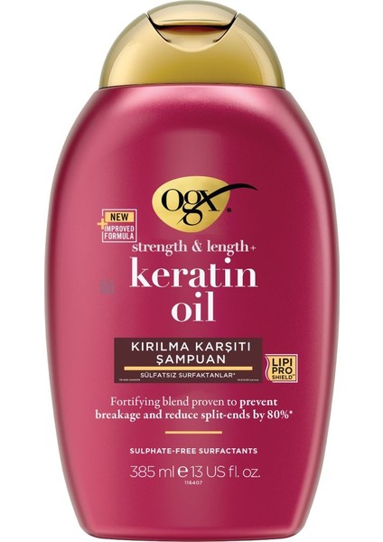 Keratin Oil Sülfatsız Şampuan 385 ml