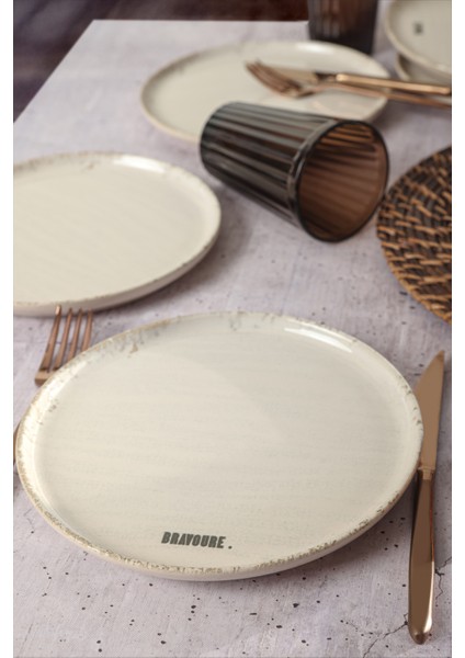 Deep Collection Mottolu Pasta Tabağı 22 cm 6 Adet 22650-55