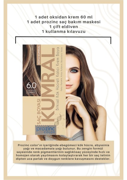 Color Kumral 6.0 Saç Boyası - Bitkisel Kök Hücreler ve Yağ Özleri ile Kalıcı Parlaklık ve Beyaz Kapatma modelleri
