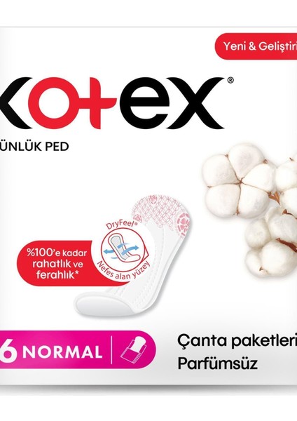 Günlük Ped Normal 56'lı - %100 Pamuk Yüzey, Doğal Yumuşaklık ve Yüksek Emicilik Özellikleriyle fiyatları