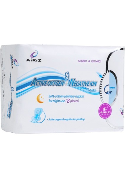 Hijyenik Kadın Pedi Gece Pedi 8'li -Gece Organik Şeritli Ped