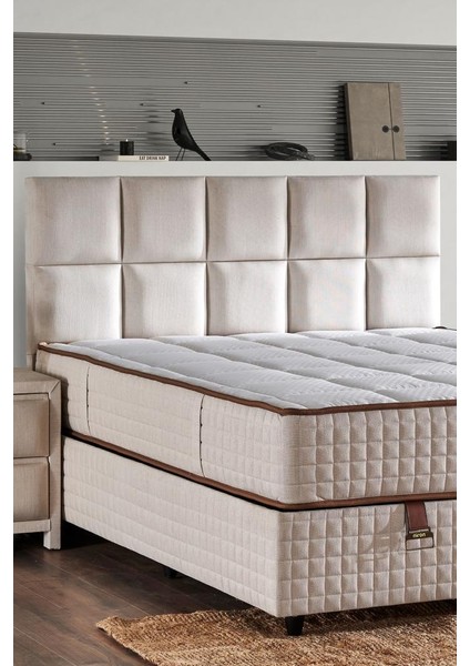 Star Başlık 160 cm Çift Kişilik Krem Keten Kumaşlı Modern Lüks Yatak Başlığı / Baza Başlığı modelleri