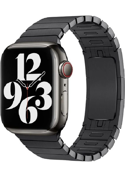 Gentleman Serisi Siyah Apple Watch Metal Kordon