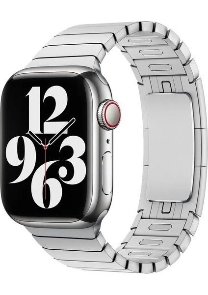 Gentleman Serisi Gümüş Apple Watch Metal Kordon