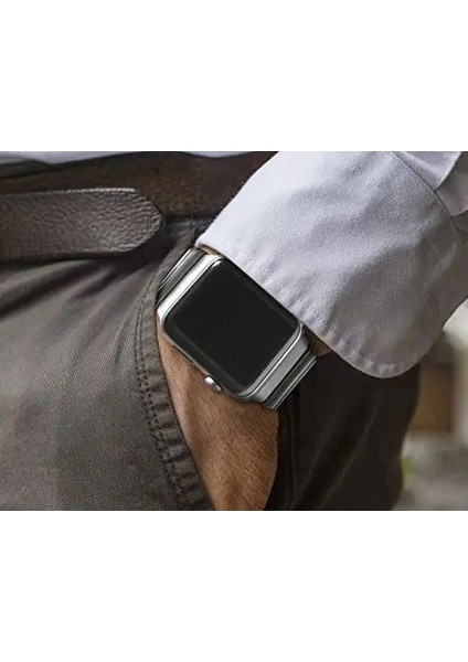 Gentleman Serisi Gümüş Apple Watch Metal Kordon fiyatları