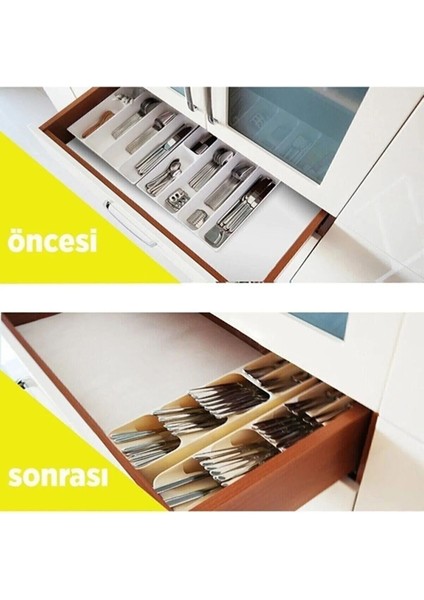 5 Bölmeli Yeni Nesil Kaşıklık Antrasit Çekmece Içi Düzenleyici Çatal Bıçak Kaşık Düzenleyici indirimleri