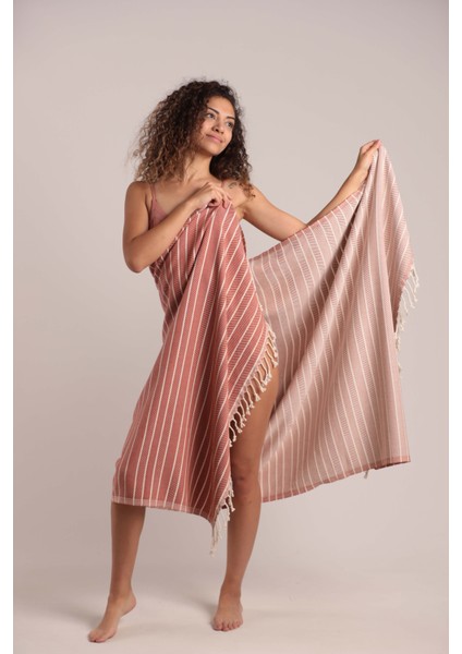 Carmen Peştemal (Kiremit) %80 Pamuk %20 Bambu 95 x 180 cm . Banyo Havlusu, Plaj Havlusu