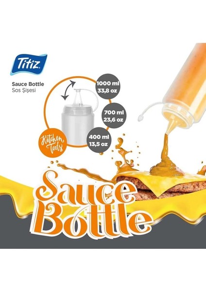 1 Adet 400 ml Sos, Yağ, Sirke Şişesi, Pratik Mutfak Şişesi, Yağdanlık, Sosluk, Sirkelik