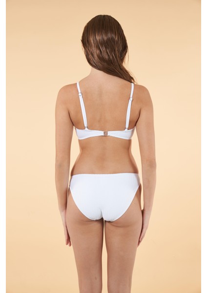 Tokalı Straplez Bikini Takımı - Beyaz