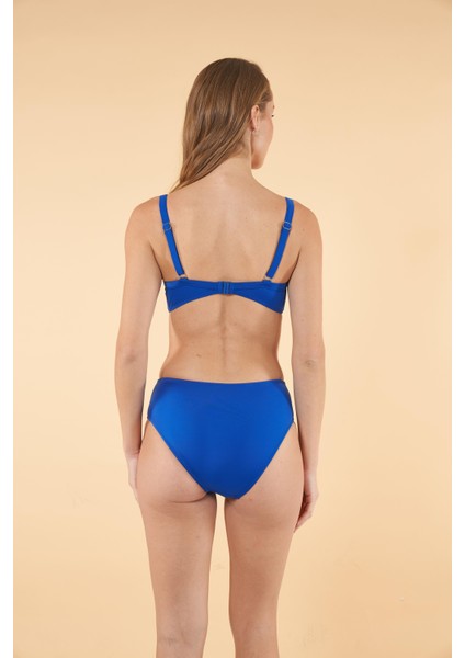 Balenli Luplu Battal Beden Bikini Takımı - Mavi