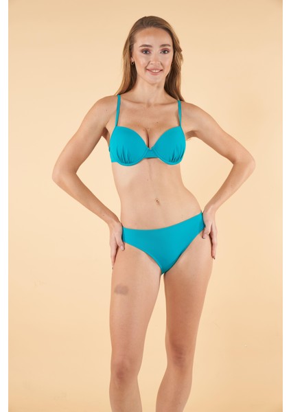 Ince Askılı Kaplı Bikini Takımı - Turkuaz