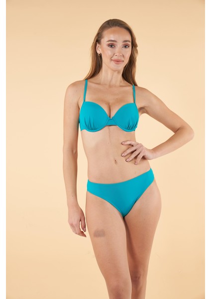 Ince Askılı Kaplı Bikini Takımı - Turkuaz modelleri