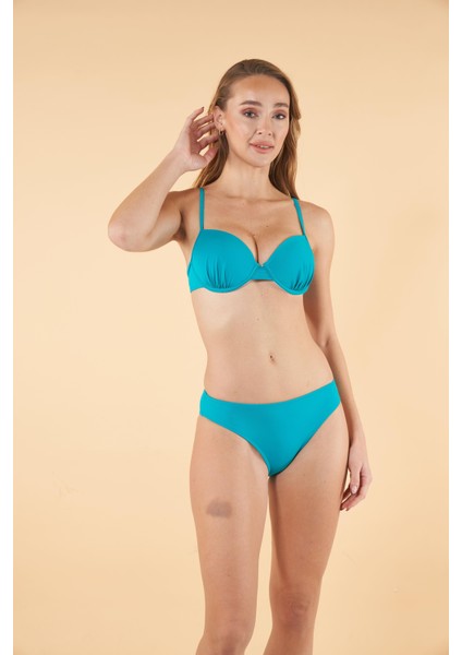 Ince Askılı Kaplı Bikini Takımı - Turkuaz fırsatları