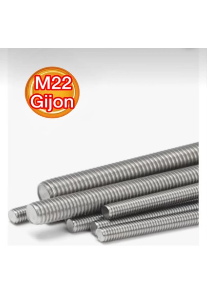 Bema M22X1000 mm Saplama Galvanizli Gijon Rot Tij Başsız Cıvata