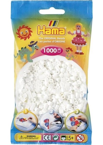 1.000'lik Hama Midi Boncuk - Beyaz fiyatları