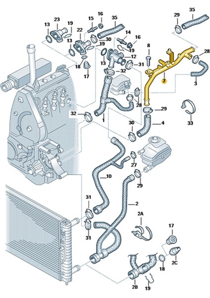 Vw Passat B5 1997-2000 1.9tdi Afn Devirdaim Su Borusu 028121065AE
