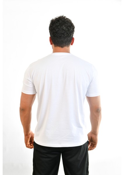 Beyaz Mini Logolu Erkek Tshirt