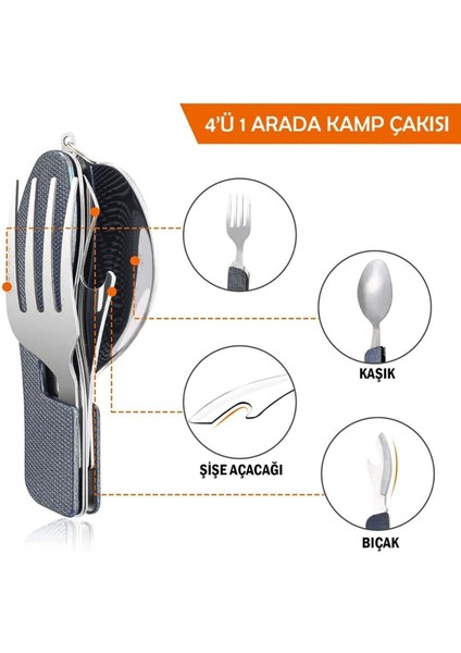 Siyah Kamp Çatal Kaşık Bıçak Seti OUT-1350 modelleri
