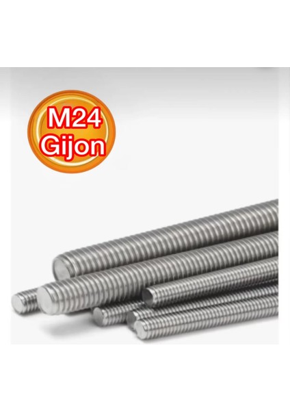 M24X1000 mm Saplama Galvanizli Gijon Rot Tij Başsız Cıvata