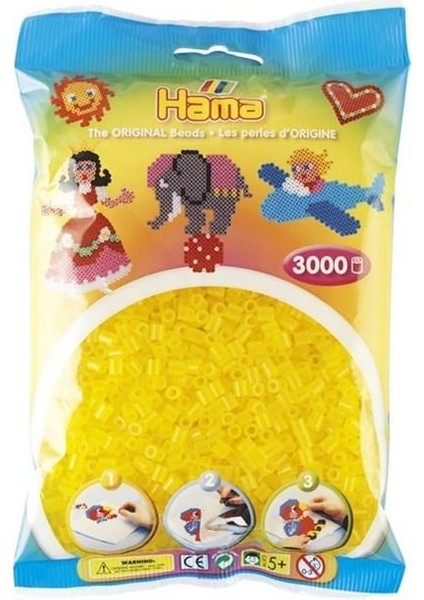 3.000'lik Hama Midi Boncuk - Şeffaf Sarı