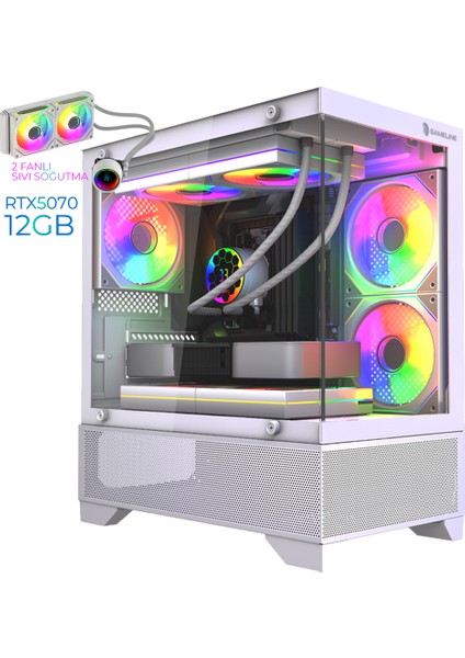 Prime X2 Ryzen 7 5700X RTX5070 12GB 32GB Ddr4 1tb M.2 Nvme Sıvı Soğutmalı Oyuncu Masaüstü Bilgisayarı