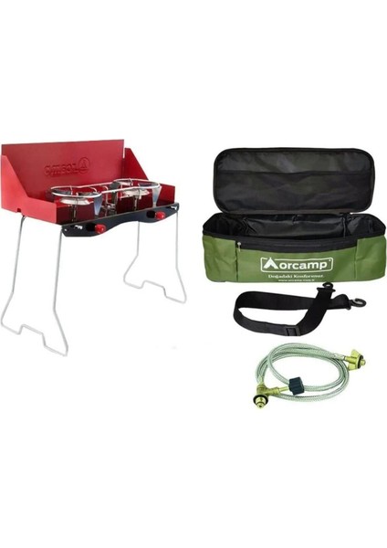 Katlanabilir Ayaklı Ikili Kamp Ocak ve Çanta - K-629