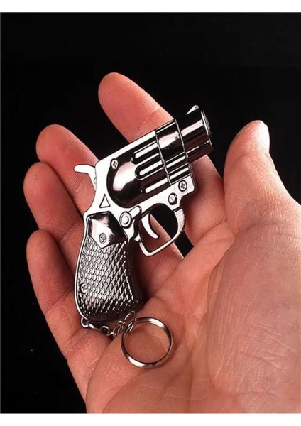 Revolver Küçük Tabanca Yaratıcı Çakmak Asılı Çakmağı Anahtarlık Doldurulabilir Gaz