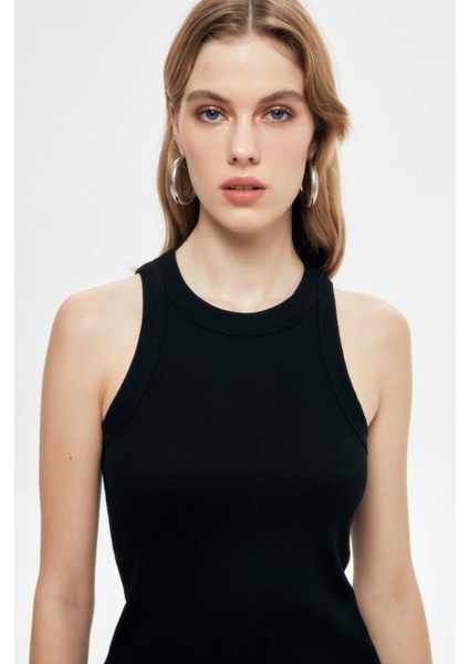 Halter Yaka Basic Atlet Siyah