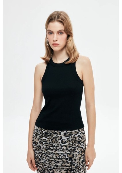 Halter Yaka Basic Atlet Siyah