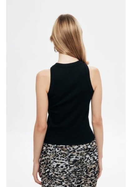 Halter Yaka Basic Atlet Siyah