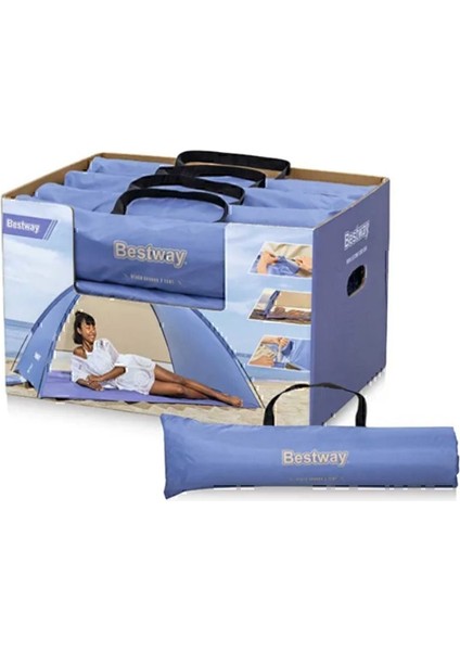 2 Kişilik Plaj Çadırı Renkli Su Geçirmez Dayanıklı Polyester 68105 fiyatları