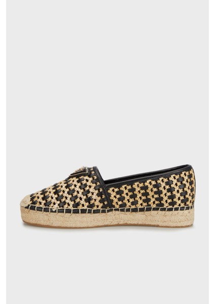 Jolandon Logolu Hasır Espadril FLJDNNFAB14 Bayan Espadril Fljdnn FAB14 Black